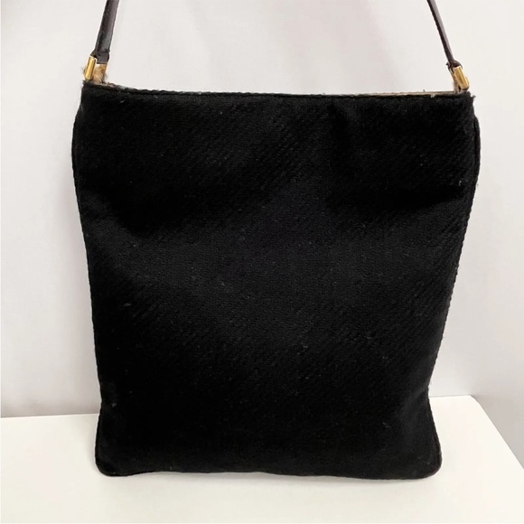 ❤️SOLD❤️ Kate Spade Wool Bag Black Animal Print Pony Hair‎ Trim Made in Italy - Picture 11 of 11